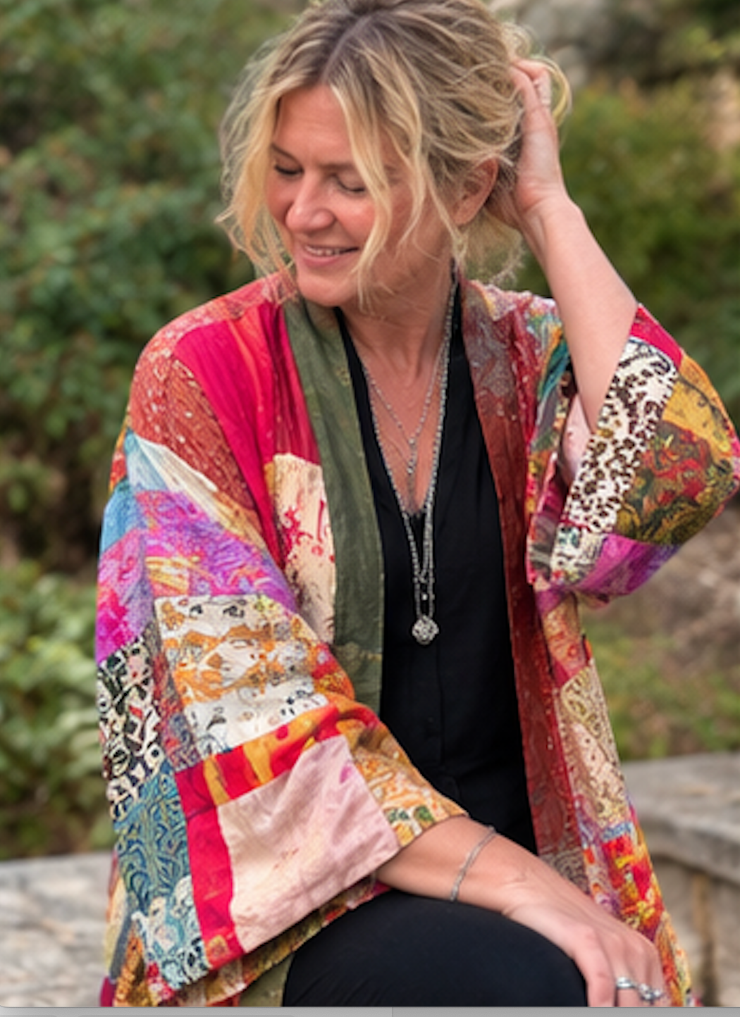 Vivian Patchwork Silk Kimono