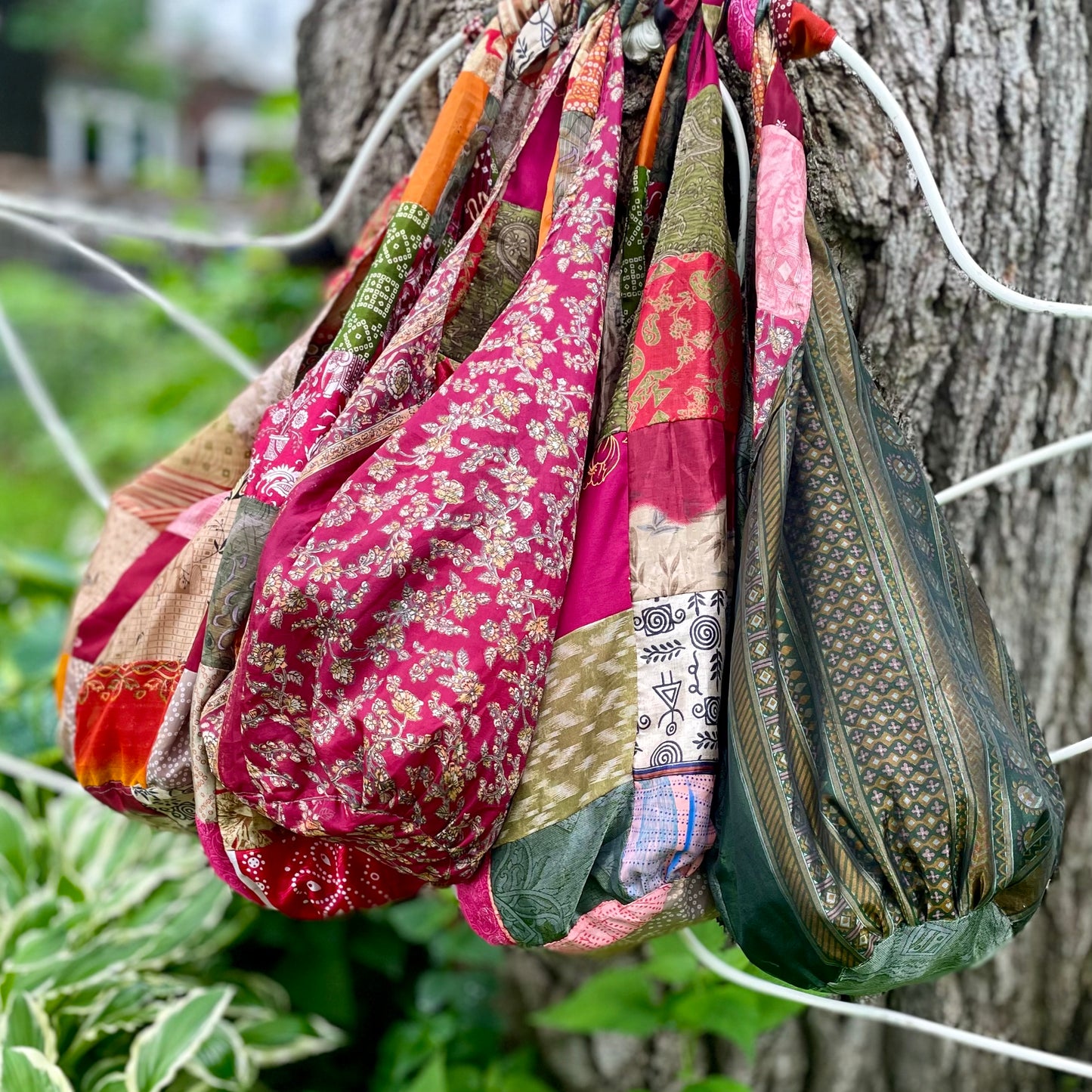 Silk Sari Reversible Hobo Bag