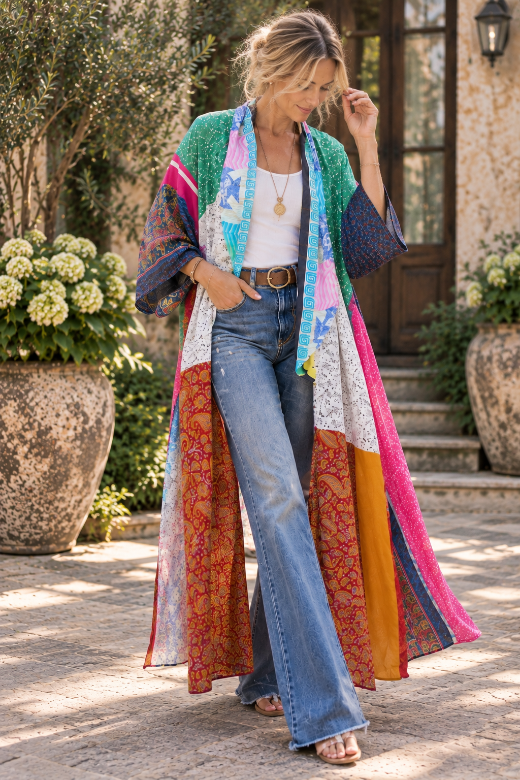 Wanderlust Recycled Silk Duster - Wildflower - One of a Kind
