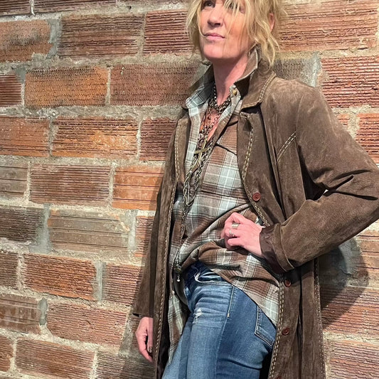 Petra Plaid Shirt - Green & Brown