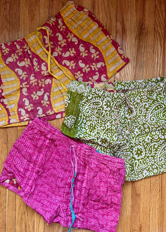 Corinne Kantha Pajama Short -Set of three/ Set of two