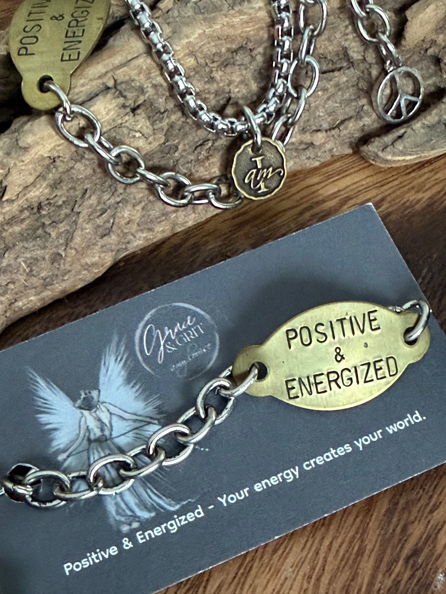 Grace & Grit Affirmation Bracelet – Hand-Stamped Brass Tag