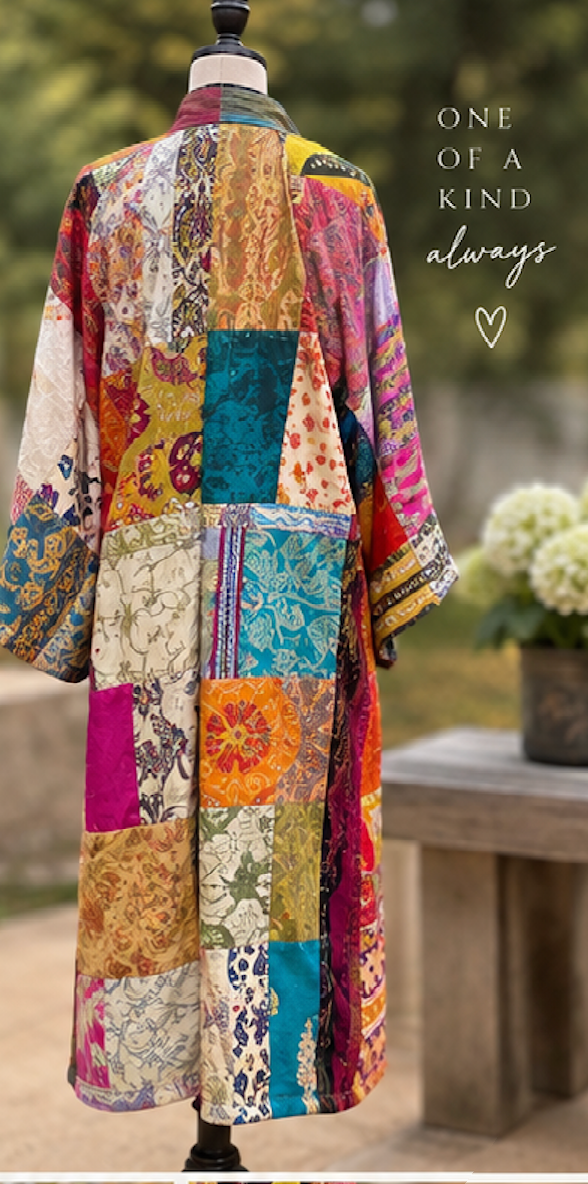 Vivian Patchwork Silk Kimono