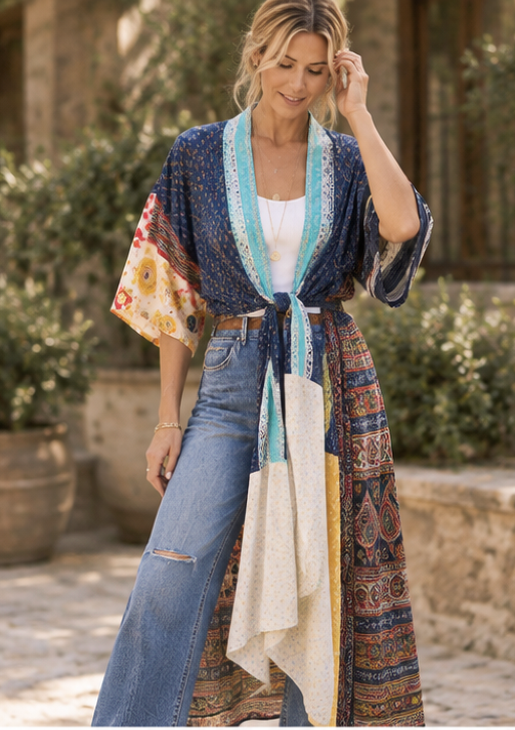 Wanderlust Recycled Silk Duster — True North - One of a Kind
