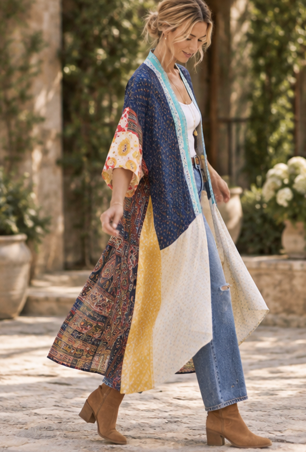 Wanderlust Recycled Silk Duster — True North - One of a Kind