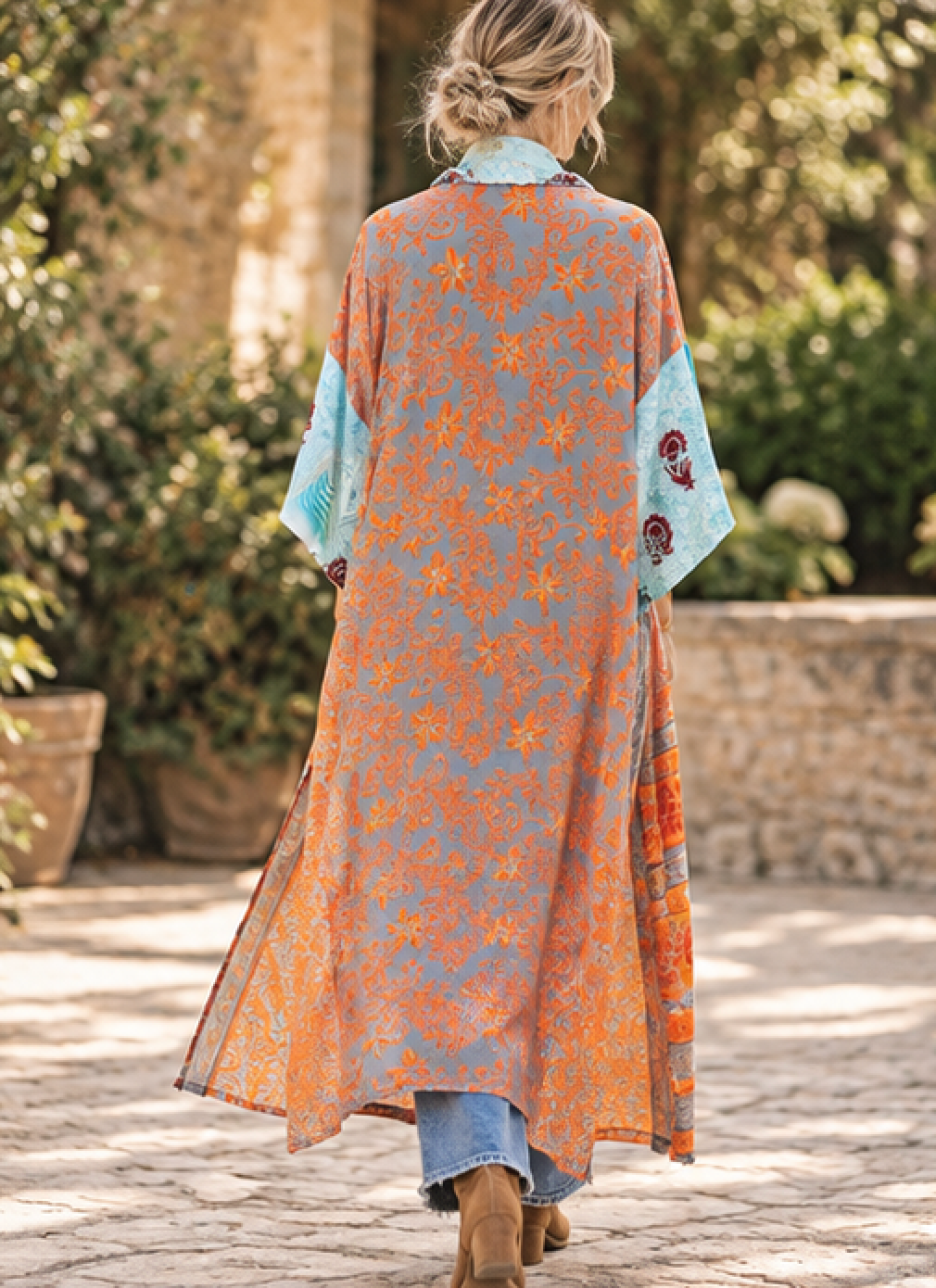 Wanderlust Recycled Silk Duster -  Desert Sky- One of a Kind